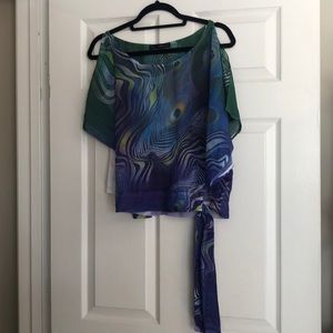 Peacock sheer shirt